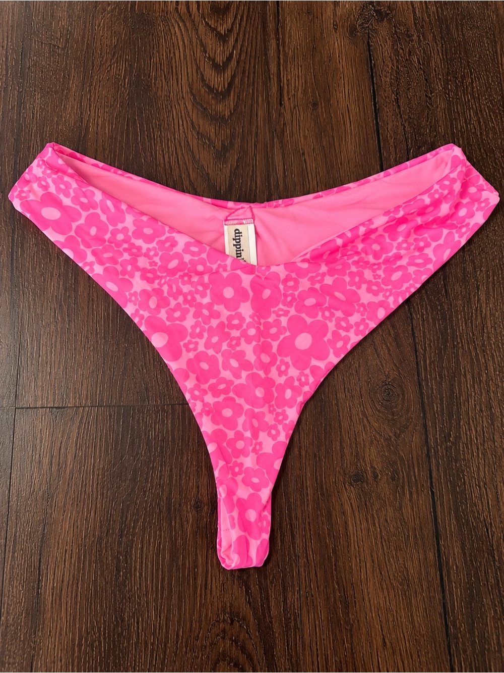 Dippin' Daisy's Bright Pink Floral Cheeky Bikini Bottom
